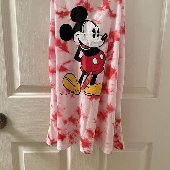Disney Mickey Mouse Racerback Red & White Tie-Dye Tank Size Medium (7/9) - Picture 4 of 9